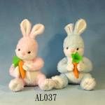 Plush bunnies with carrots