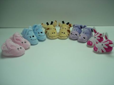 Animal baby booties lineup
