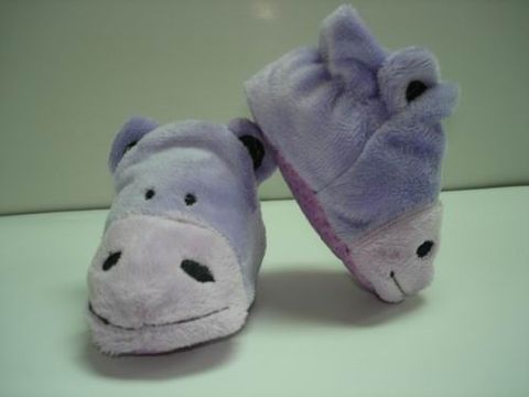 Hippo plush slippers