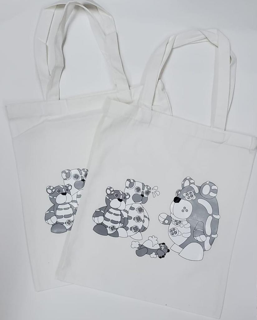 TOG white eco bag with mascot print