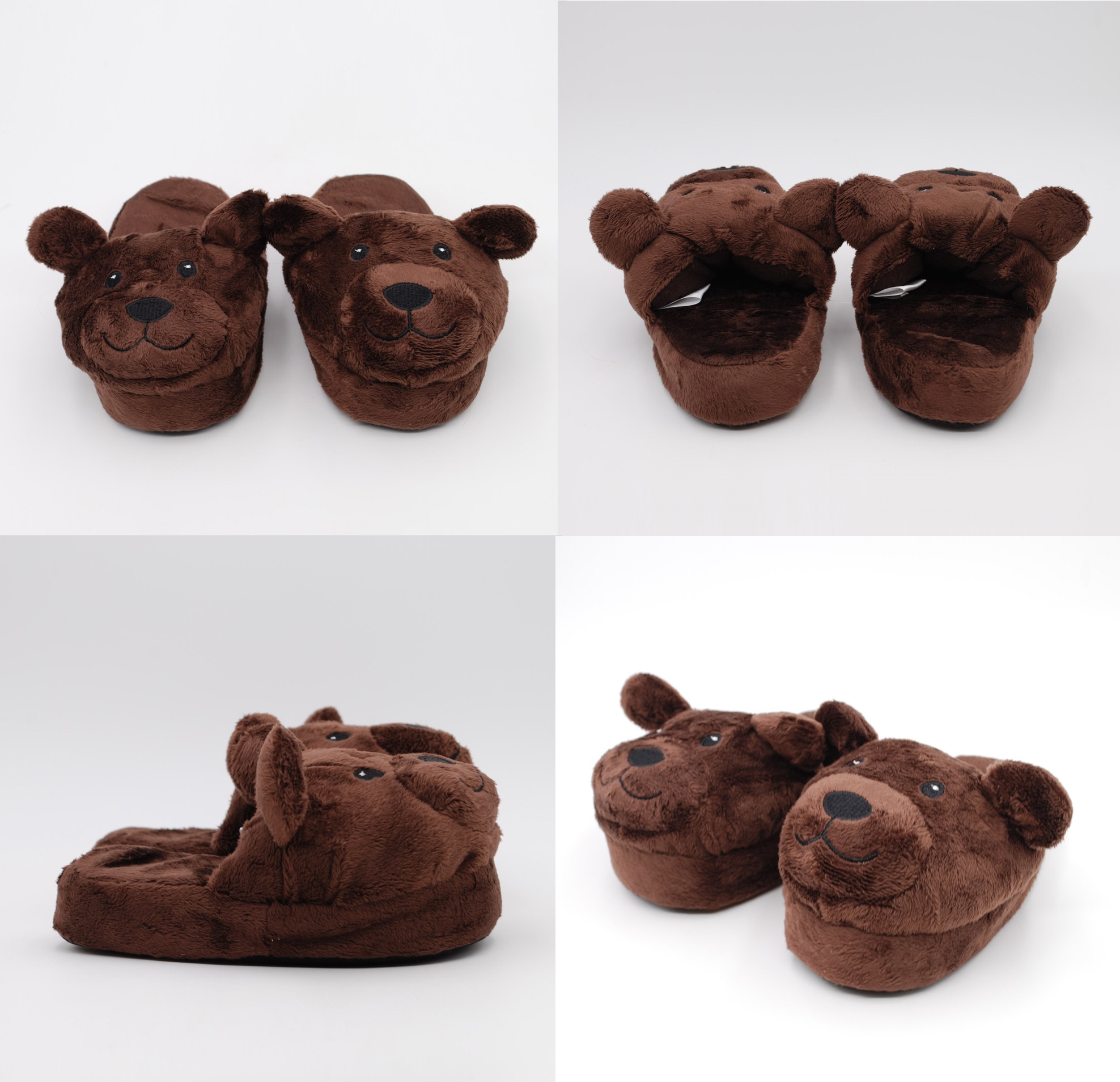 Slipper Bear Deep Brown - Plush Slippers